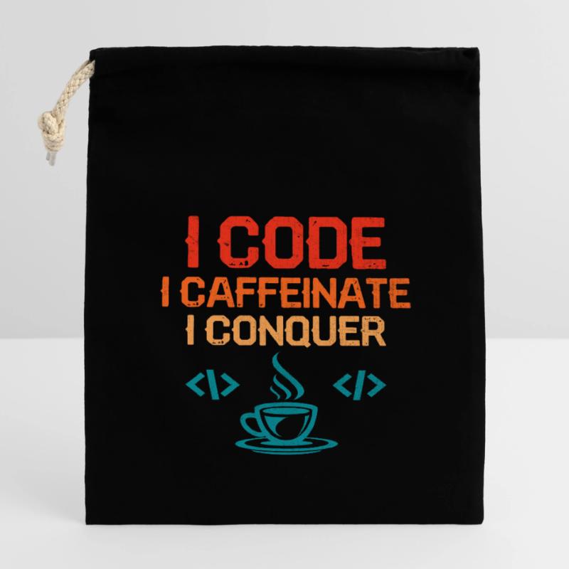 Kaffee-Codierung Programmierer Programmierer Entwickler Nerd Coff Verschließbarer Geschenkbeutel aus Baumwolle (14x20cm)