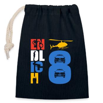 Finally 8 police - Closable cotton gift bag (14x20cm) - navy - Front