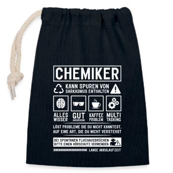 May contain traces of sarcasm - Closable cotton gift bag (14x20cm) - navy - Front