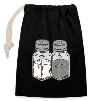 Salt & Pepper - Closable cotton gift bag (14x20cm) - black - Front