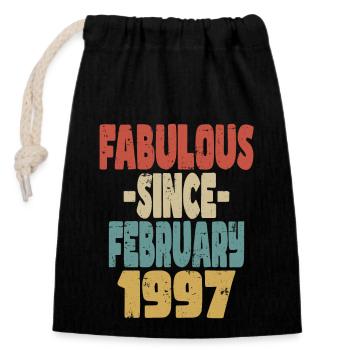 Fabuleux Février 1997 - Sac cadeau en coton avec cordon (14 x 20 cm) - noir - Devant