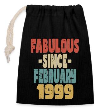 Fabuleux Février 1999 - Sac cadeau en coton avec cordon (14 x 20 cm) - noir - Devant