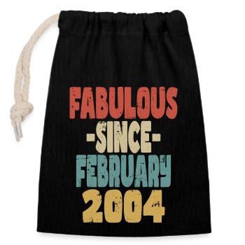 Fabuleux Février 2004 - Sac cadeau en coton avec cordon (14 x 20 cm) - noir - Devant