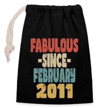 Fabuleux Février 2011 - Sac cadeau en coton avec cordon (14 x 20 cm) - noir - Devant