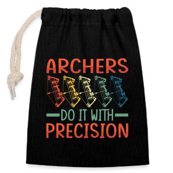 Bogenschütze mit präzision Archers avec précision - Sac cadeau en coton avec cordon (14 x 20 cm) - noir - Devant
