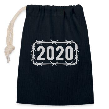 Birthday Vintage 2020 Barbed Wire - Closable cotton gift bag (14x20cm) - navy - Front