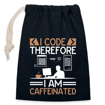 Kaffee-Codierung Programmierer Programmierer Entwickler Nerd Coff - Verschließbarer Geschenkbeutel aus Baumwolle (14x20cm) - Navy - Vorne
