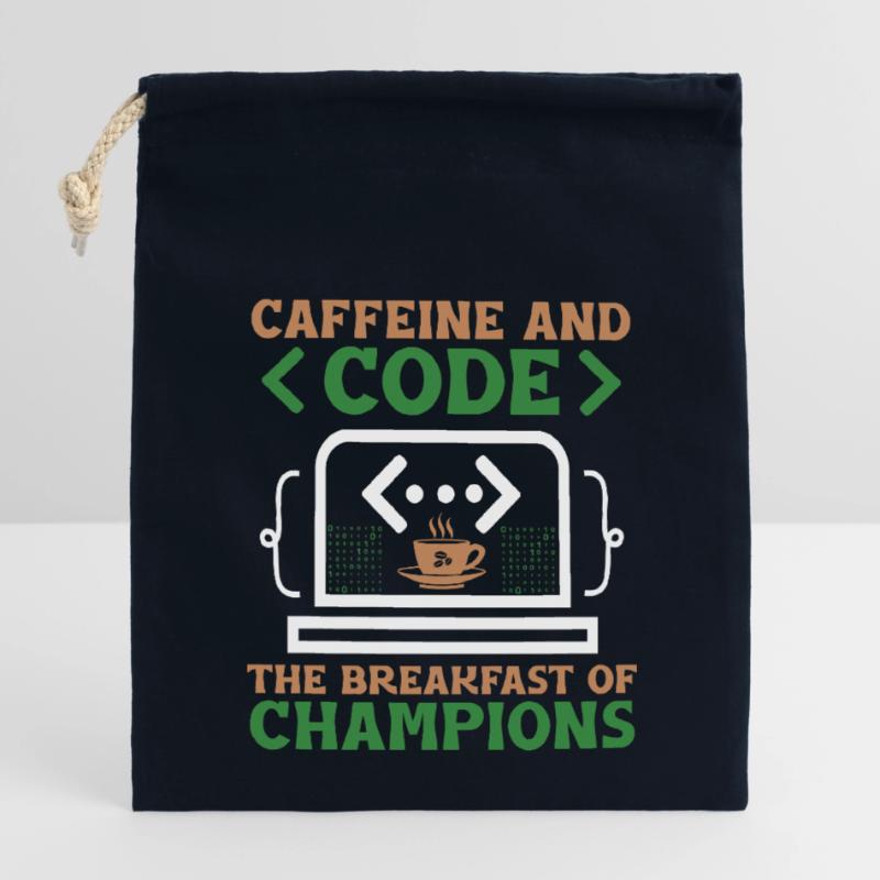 Coffee Coding Programmer Coder Developer Nerd Coff Closable cotton gift bag (14x20cm)