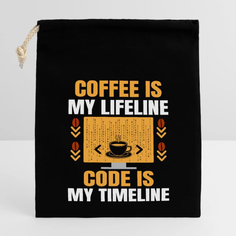 Kaffee-Codierung Programmierer Programmierer Entwickler Nerd Coff Verschließbarer Geschenkbeutel aus Baumwolle (14x20cm)