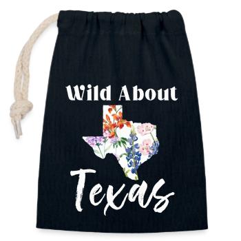 Wildflower Fields Wildflowers Bluebonnet - Closable cotton gift bag (14x20cm) - navy - Front