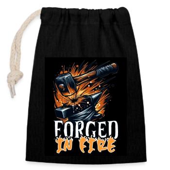 Blacksmith Metalworker Bladesmith Metal - Closable cotton gift bag (14x20cm) - black - Front