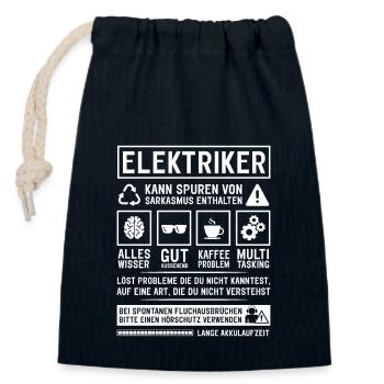 Peut contenir des traces de sarcasme - Sac cadeau en coton avec cordon (14 x 20 cm) - bleu marine - Devant