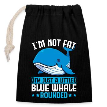 Je ne suis pas gros, je suis juste une petite baleine bleue arrondie - Sac cadeau en coton avec cordon (14 x 20 cm) - noir - Devant