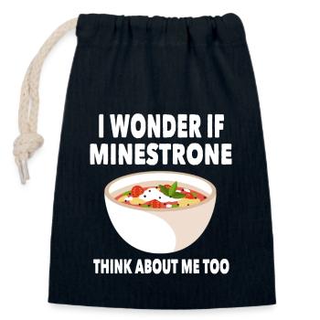 simpleFunny Minestrone T-shirt en tissu - Sac cadeau en coton avec cordon (14 x 20 cm) - bleu marine - Devant