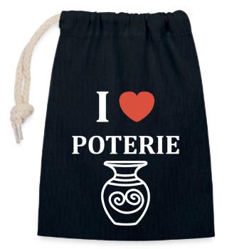 Humour pots de Poterie - Sac cadeau en coton avec cordon (14 x 20 cm) - bleu marine - Devant