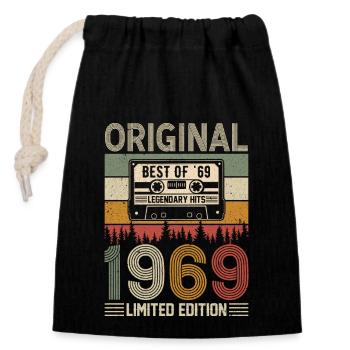 Born legends 1969 - Closable cotton gift bag (14x20cm) - black - Front