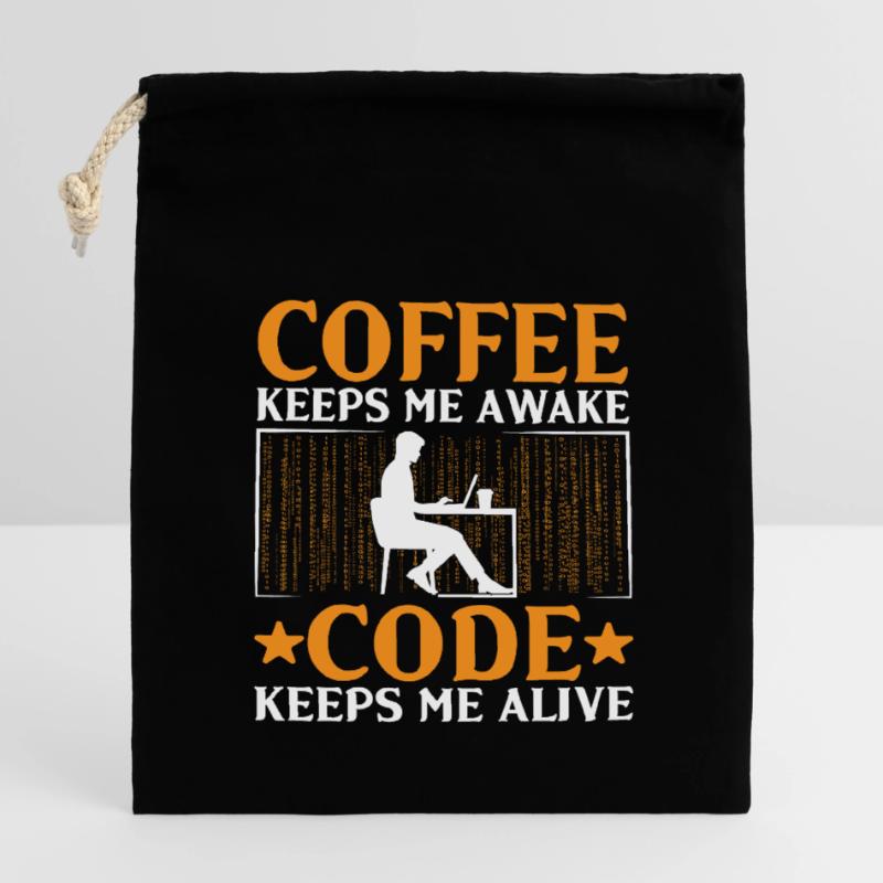 Kaffee-Codierung Programmierer Programmierer Entwickler Nerd Coff Verschließbarer Geschenkbeutel aus Baumwolle (14x20cm)