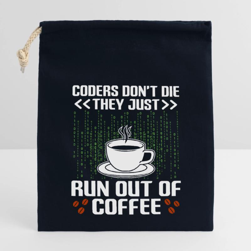 Coffee Coding Programmer Coder Developer Nerd Coff Closable cotton gift bag (14x20cm)