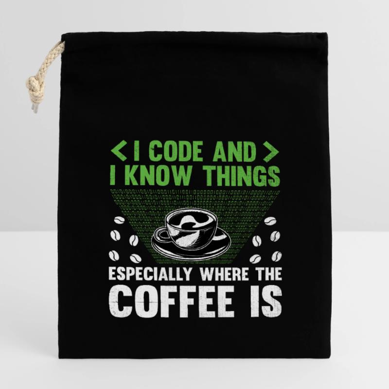 Kaffee-Codierung Programmierer Programmierer Entwickler Nerd Coff Verschließbarer Geschenkbeutel aus Baumwolle (14x20cm)