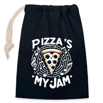 Lustiger Pizzaliebhaber Pizza-enthusiast - Verschließbarer Geschenkbeutel aus Baumwolle (14x20cm) - Navy - Vorne