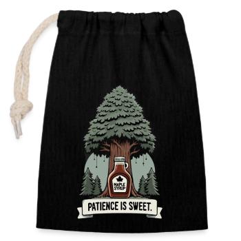 Maple Syrup Canada Tradition and Cones - Closable cotton gift bag (14x20cm) - black - Front