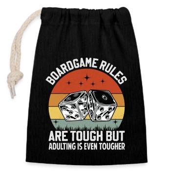 Board Game Rules - But Adulting Is Tougher - Closable cotton gift bag (14x20cm) - black - Front