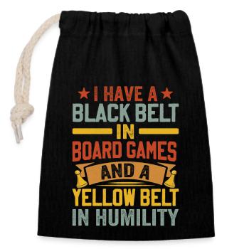 Board Game Saying - Shy, Introvert - Closable cotton gift bag (14x20cm) - black - Front