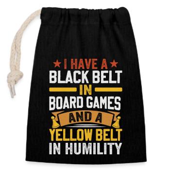 Board Game Saying - Shy, Introvert - Closable cotton gift bag (14x20cm) - black - Front