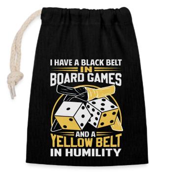 Board Game Saying - Shy, Introvert - Closable cotton gift bag (14x20cm) - black - Front