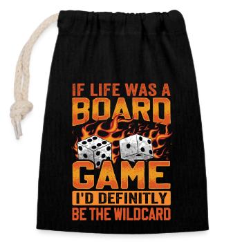 Board Game Saying - Shy, Introvert - Closable cotton gift bag (14x20cm) - black - Front
