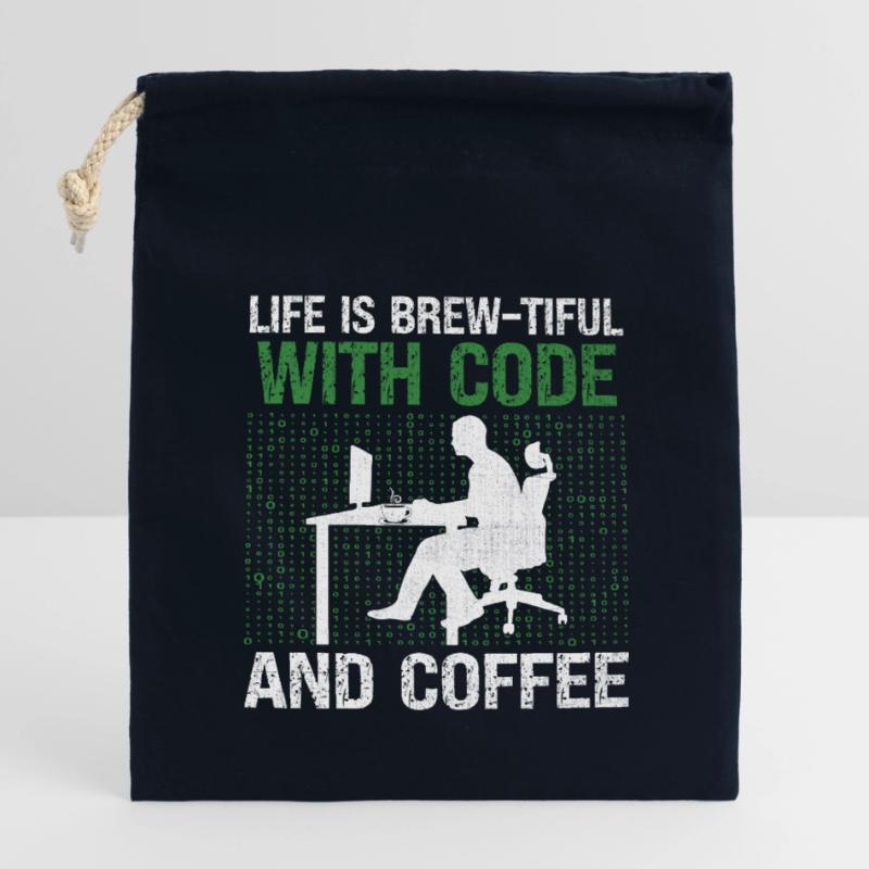 Kaffee-Codierung Programmierer Programmierer Entwickler Nerd Coff Verschließbarer Geschenkbeutel aus Baumwolle (14x20cm)