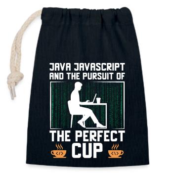 Coffee Coding Programmer Coder Developer Nerd Coff - Closable cotton gift bag (14x20cm) - navy - Front