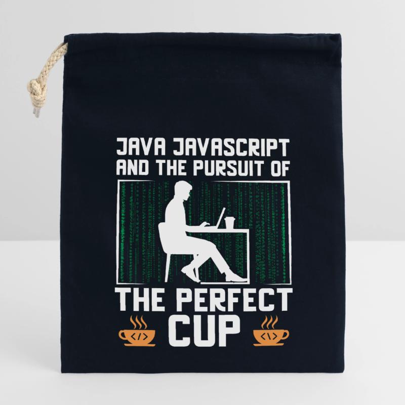 Café Codage Programmeur Codeur Développeur Nerd Coff Sac cadeau en coton avec cordon (14 x 20 cm)