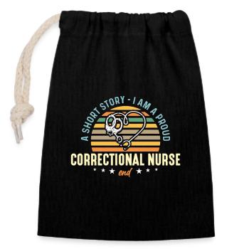 Correctional Nurse A Short Story Corrections Nurse - Verschließbarer Geschenkbeutel aus Baumwolle (14x20cm) - Schwarz - Vorne
