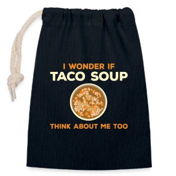 Lustiges Taco Suppen Design - Verschließbarer Geschenkbeutel aus Baumwolle (14x20cm) - Navy - Vorne
