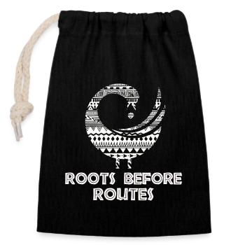 Symbole Sankofa Adinkra Ghana Noir - Sac cadeau en coton avec cordon (14 x 20 cm) - noir - Devant