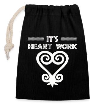 Symbole Sankofa Adinkra Ghana Noir - Sac cadeau en coton avec cordon (14 x 20 cm) - noir - Devant