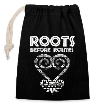 Symbole Sankofa Adinkra Ghana Noir - Sac cadeau en coton avec cordon (14 x 20 cm) - noir - Devant