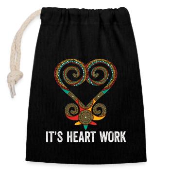 Symbole Sankofa Adinkra Ghana Noir - Sac cadeau en coton avec cordon (14 x 20 cm) - noir - Devant
