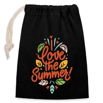 I Love The Summer! - Verschließbarer Geschenkbeutel aus Baumwolle (14x20cm) - Schwarz - Vorne