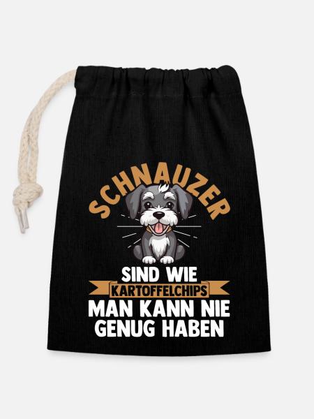 Giant Schnauzer Dog Schnauzer - Closable cotton gift bag (14x20cm) - black
