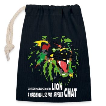 Legend of the Lions - Closable cotton gift bag (14x20cm) - navy - Front