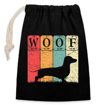 Dachshund Dog Periodic Table Elements Dog Lover - Verschließbarer Geschenkbeutel aus Baumwolle (14x20cm) - Schwarz - Vorne