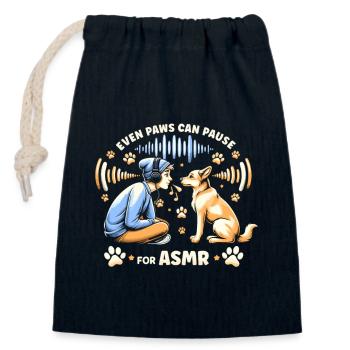 Asmr Chuchotement Asmr Enthousiaste Pleine conscience - Sac cadeau en coton avec cordon (14 x 20 cm) - bleu marine - Devant