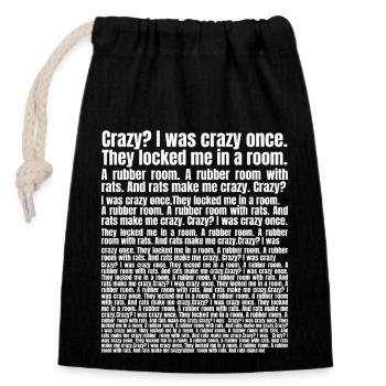 fou j’étais fou une fois meme - Sac cadeau en coton avec cordon (14 x 20 cm) - noir - Devant