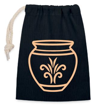 Pottery - Closable cotton gift bag (14x20cm) - navy - Front