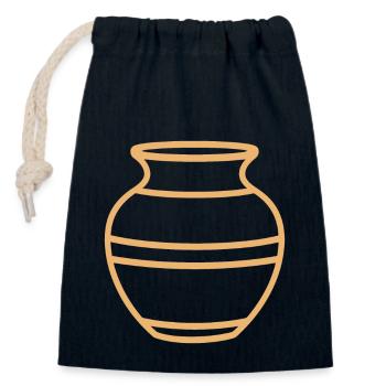Pottery - Closable cotton gift bag (14x20cm) - navy - Front