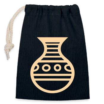 Pottery - Closable cotton gift bag (14x20cm) - navy - Front