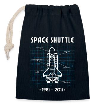 Space Shuttle, Rocket, Blueprint, Space, Astronaut - Closable cotton gift bag (14x20cm) - navy - Front