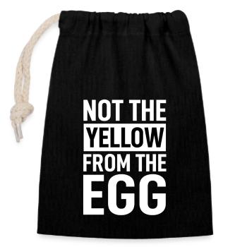 Denglisch - Not The Yellow From The Egg - Verschließbarer Geschenkbeutel aus Baumwolle (14x20cm) - Schwarz - Vorne
